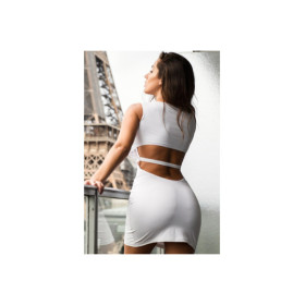 Robe blanche large décollectée Olivia 